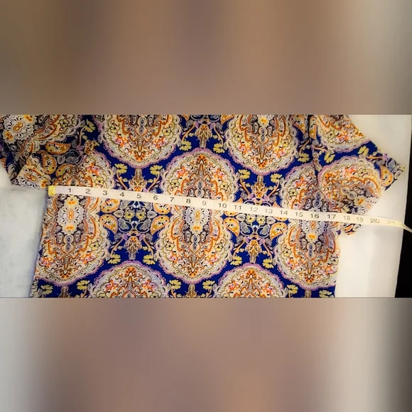 Mika & Gala Paisley Multucolor Print Midi Tunic Style Dress, 8 Medium - Picture 5 of 6